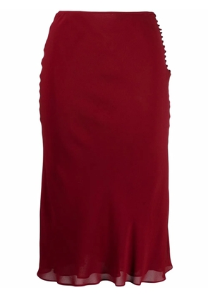 Christian Dior Pre-Owned 1990s ruffled hem high-waisted skirt - Red