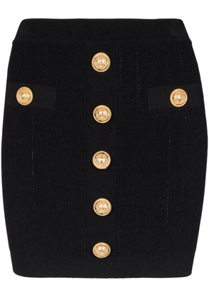 Balmain button-detail knitted miniskirt - Black