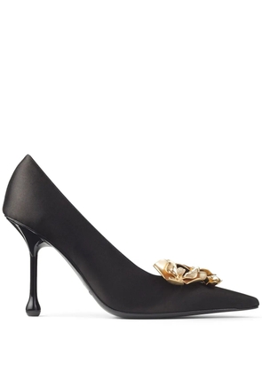 Jimmy Choo 95mm Ixia satin pumps - Black