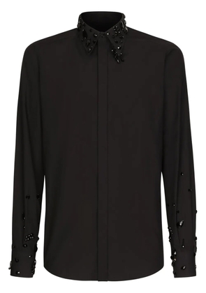 Dolce & Gabbana rhinestone-embellished cotton shirt - Black