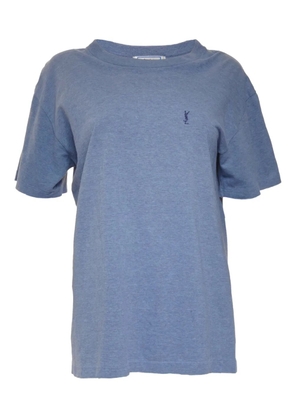 Saint Laurent Pre-Owned 1990s logo-embroidered T-shirt - Blue