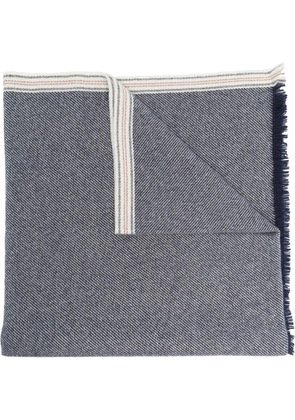 Brunello Cucinelli fringed cashmere scarf - Blue