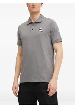 Karl Lagerfeld logo-patch polo shirt - Grey