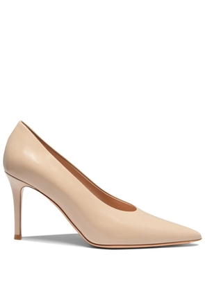 Gianvito Rossi 85mm pointed-toe leather pumps - Neutrals