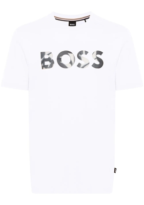 BOSS logo-appliqué cotton T-shirt - White