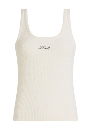 Karl Lagerfeld Signature fleece tank top - White