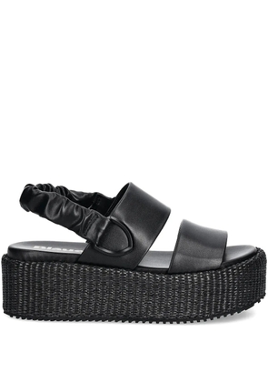 Blauer platform elastic-strap sandals - Black