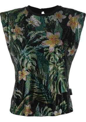 Philipp Plein floral-print tank top - Black