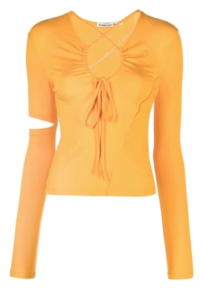 Andersson Bell cut-out long-sleeve top - Orange