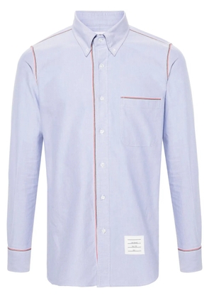 Thom Browne grosgrain-trim cotton shirt - Blue