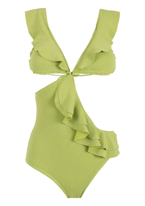 Clube Bossa ruffled cut-out swimsuit - Green