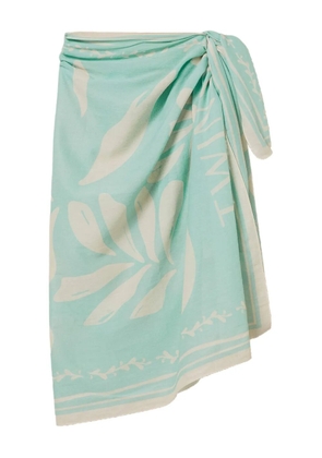 TWINSET leaf print wrap skirt - Green