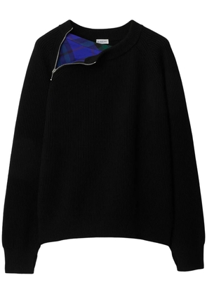 Burberry zip-detail wool jumper - Black