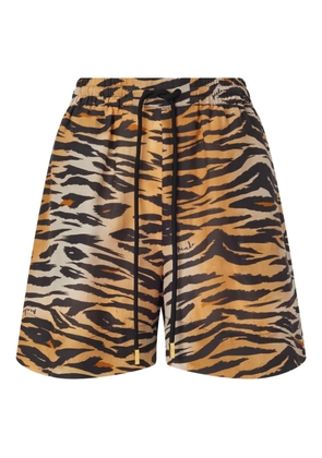 PINKO tiger-stripe shorts - Orange