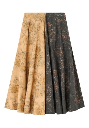 GANNI floral-print maxi skirt - Yellow