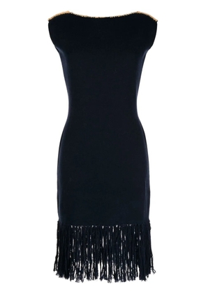 Onefifteen fringed-edge wool dress - Blue