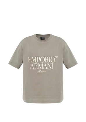 Emporio Armani embroidered T-shirt - Grey