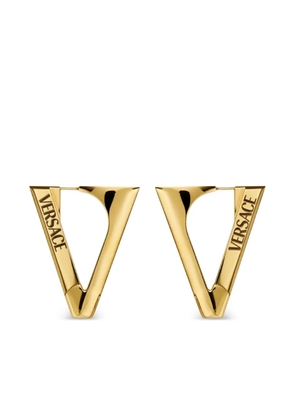Versace triangle logo-detail earrings - Gold