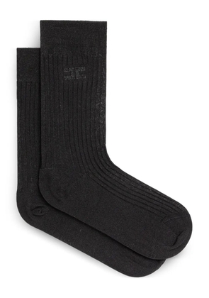 Elisabetta Franchi ribbed logo-detail socks - Black