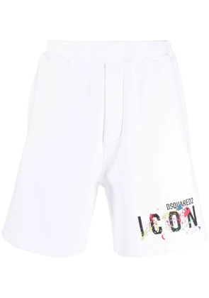 DSQUARED2 Icon cotton track shorts - White