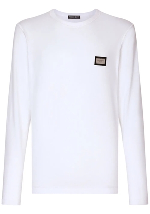 Dolce & Gabbana logo-tag long-sleeve T-shirt - White
