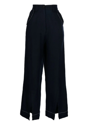 LOVEBIRDS wide-leg cropped trousers - Blue