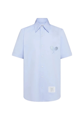 Thom Browne racket-embroidery short-sleeve shirt - Blue