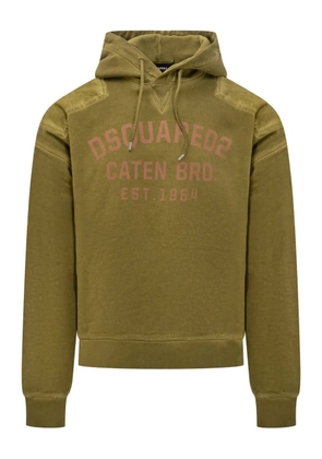 DSQUARED2 Cypro shoulder-detail hoodie - Brown