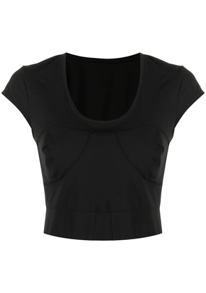 Onefifteen x Beyond the Radar scoop-neck cropped top - Black