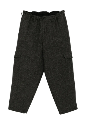 Yohji Yamamoto tweed side-pocket trousers - Brown