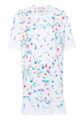 Marni abstract-print cotton T-shirt dress - White