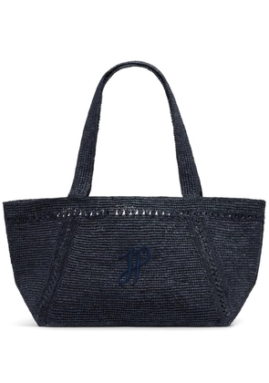 Patou large JP monogram trapeze-design tote bag - Blue