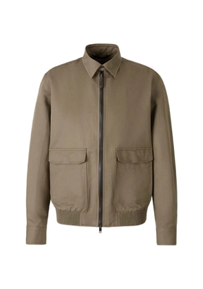 Brioni patch-detail zip-up jacket - Green