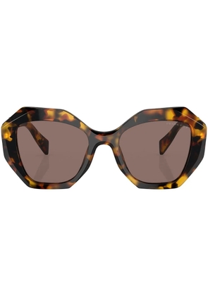 Prada Eyewear tortoiseshell-effect logo sunglasses - Green