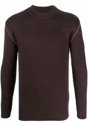 Maison Margiela contrasting-stitch jumper - Brown