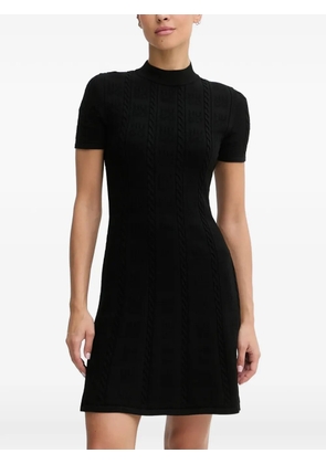 HUGO cable-knit short-sleeve mini dress - Black
