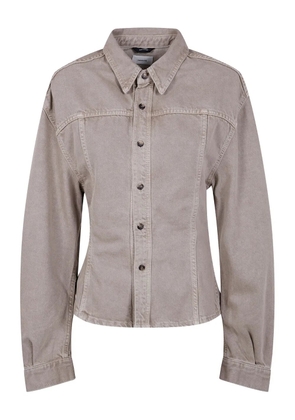 Haikure button-detailed cotton shirt - Brown