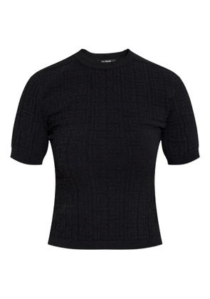 Balmain textured short-sleeve T-shirt - Black