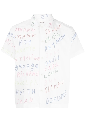BODE Familial Hall embroidered cotton shirt - White