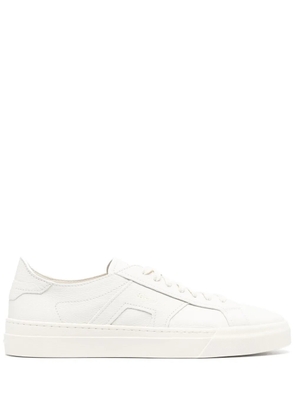 Santoni logo-print leather sneakers - White