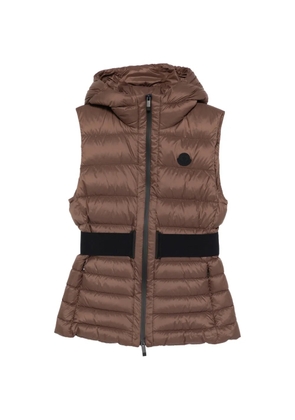 Moncler Melia hooded down gilet - Brown