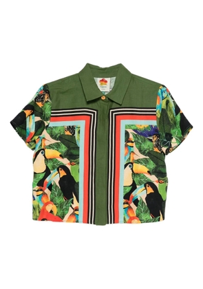 FARM Rio toucan-print short-sleeve shirt - Green