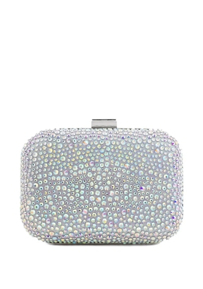 Gemy Maalouf crystal-embellished crepe clutch bag - Silver
