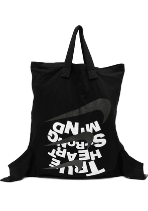 Black Comme Des Garçons x Nike printed tote bag