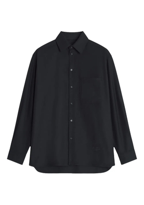 Maison Kitsuné embroidered wool shirt - Black