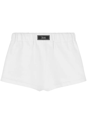 Versace logo-embroidered cotton shorts - White