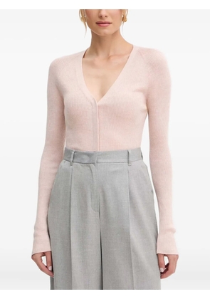 BOSS V-neck ribbed cardigan - Pink