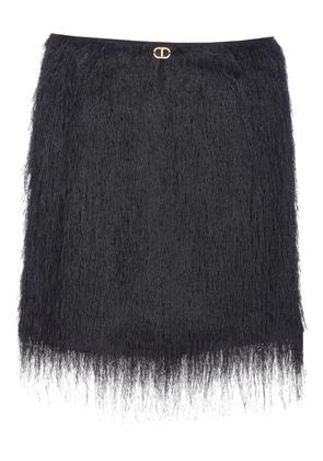 TWINSET fringed mini skirt - Black