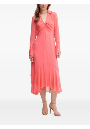 DKNY twist-front asymmetric-hem dress - Pink