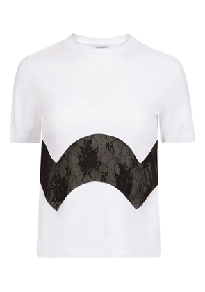 Nina Ricci lace-insert cotton T-shirt - White